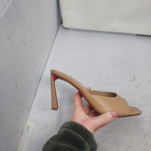 Christian Louboutin Toffee Beige Condora Leather Heel Sandal - Picture 3 of 10